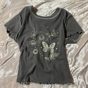 grey and white top!!